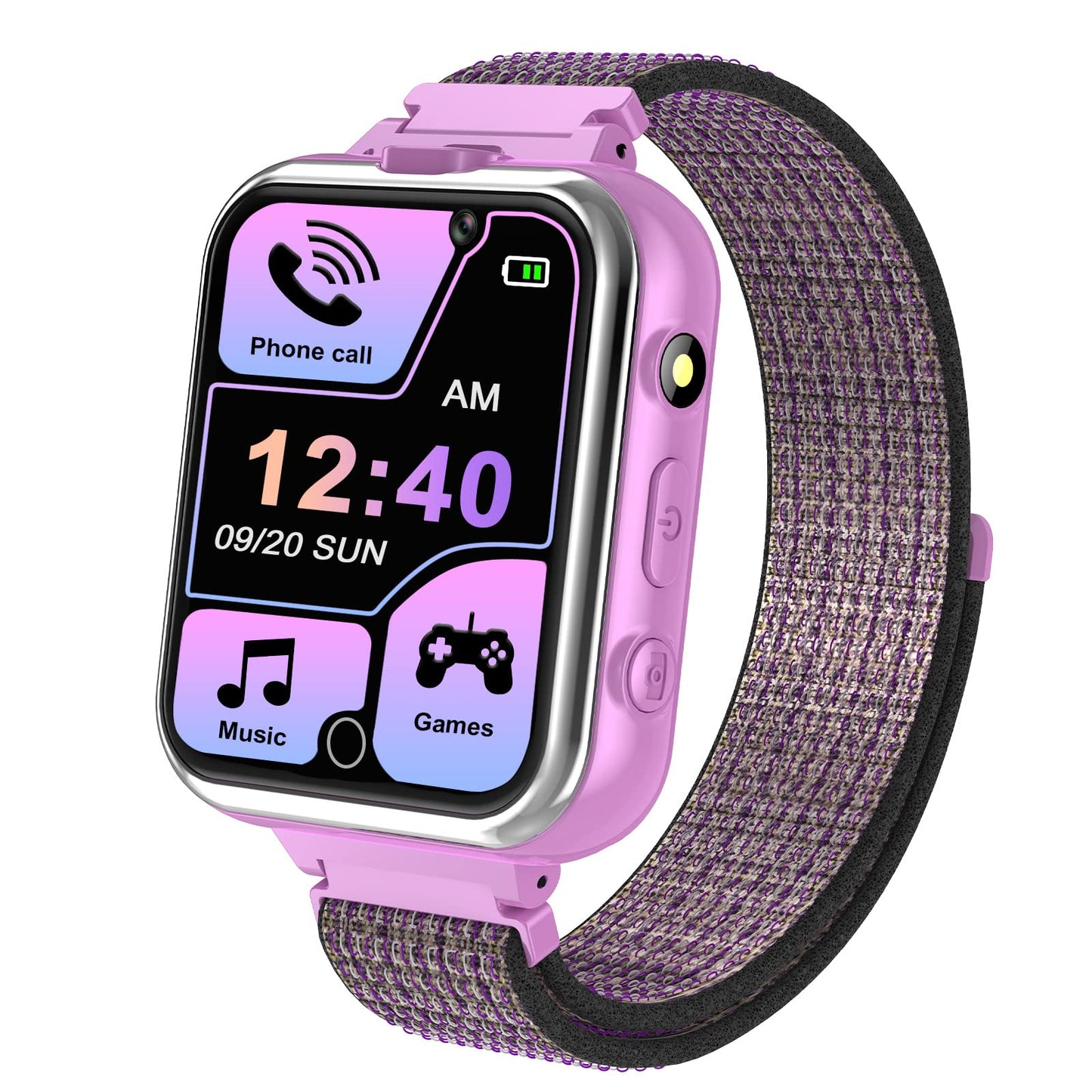 PTHTECHUS Kids Music Smartwatch with Game - Boys & Girls HD Touch Screen Smart Watch Phone with Camera Games Pedometer Sports Watches Supplies Grade Student Back to School（X32 Purple）