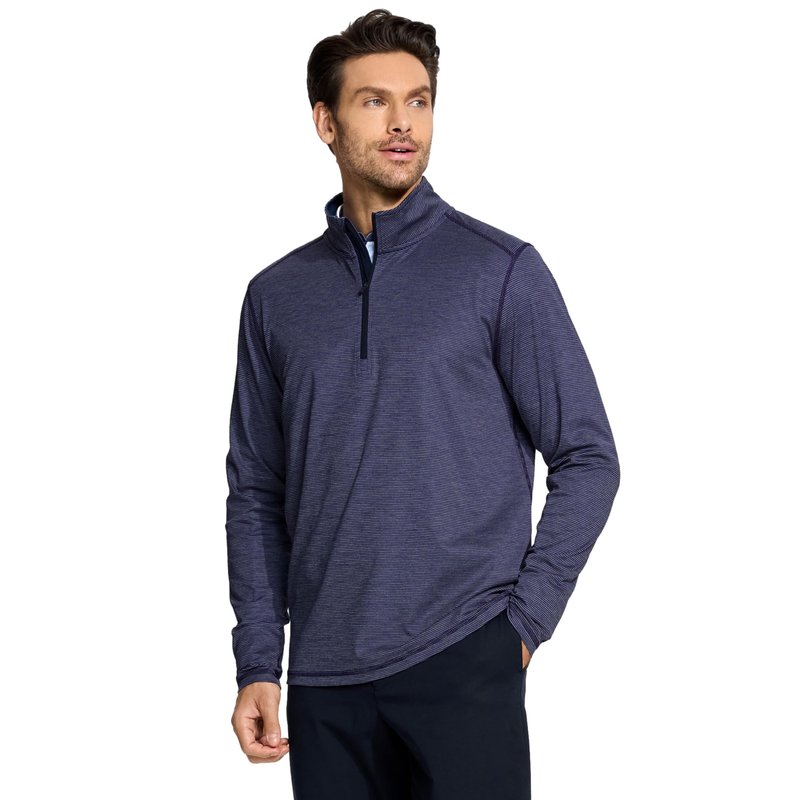 M MAELREG Mens 1/4 Zip Pullover Striped Mock Neck Lightweight Melange Golf Half Zip Sweatshirts for Men