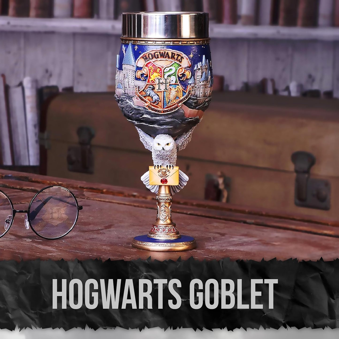 Nemesis Now Harry Potter Goblet, Hand Painted Harry Potter Collectible Chalice, Wizarding Wrold Cup, Ideal Gift for Potterheads - Hogwarts