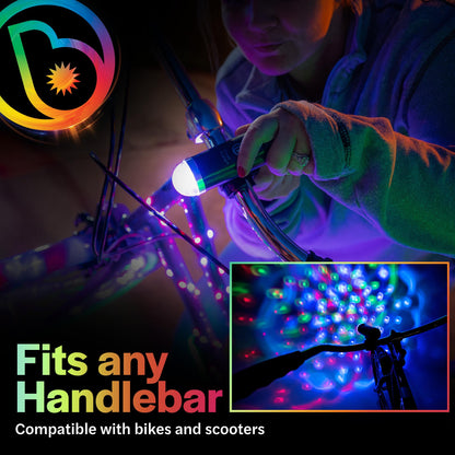 Brightz Disco Bike Lights LED Bicycle Lights RGB Burning Man Lights BMX Bike Accessories Bike Decorations Bike Light Bike Lights Kids Burning Man Bike Lights Bicycle Accessories Men Women Boys Girls