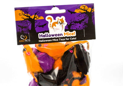 AXEL PETS 20 Halloween Colorful Furry Mice Cat Toys with Catnip and Rattle Sound Made of Real Rabbit Fur, Interactive Catch Play Teaser Mouse Toy for Cats and Kittens. Pack of 20 Mice