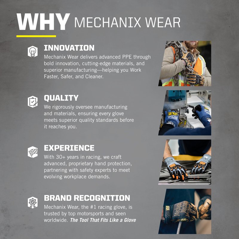 Mechanix Wear Original Work Gloves - Multi-Purpose Outdoor Work Gloves - Secure Fit - Durable & Machine Washable - Breathable & Comfortable - Large - Black