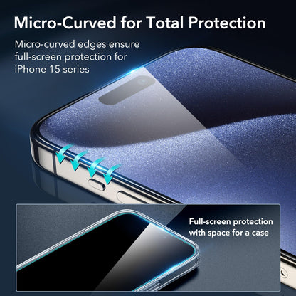 ESR 3 Pack for iPhone 16 Pro Max Screen Protector, [9H Hardness] [Military Grade Shatterproof] Tempered Glass Film with Flawless Fit Tray, HD Clear, Scratch Resistant