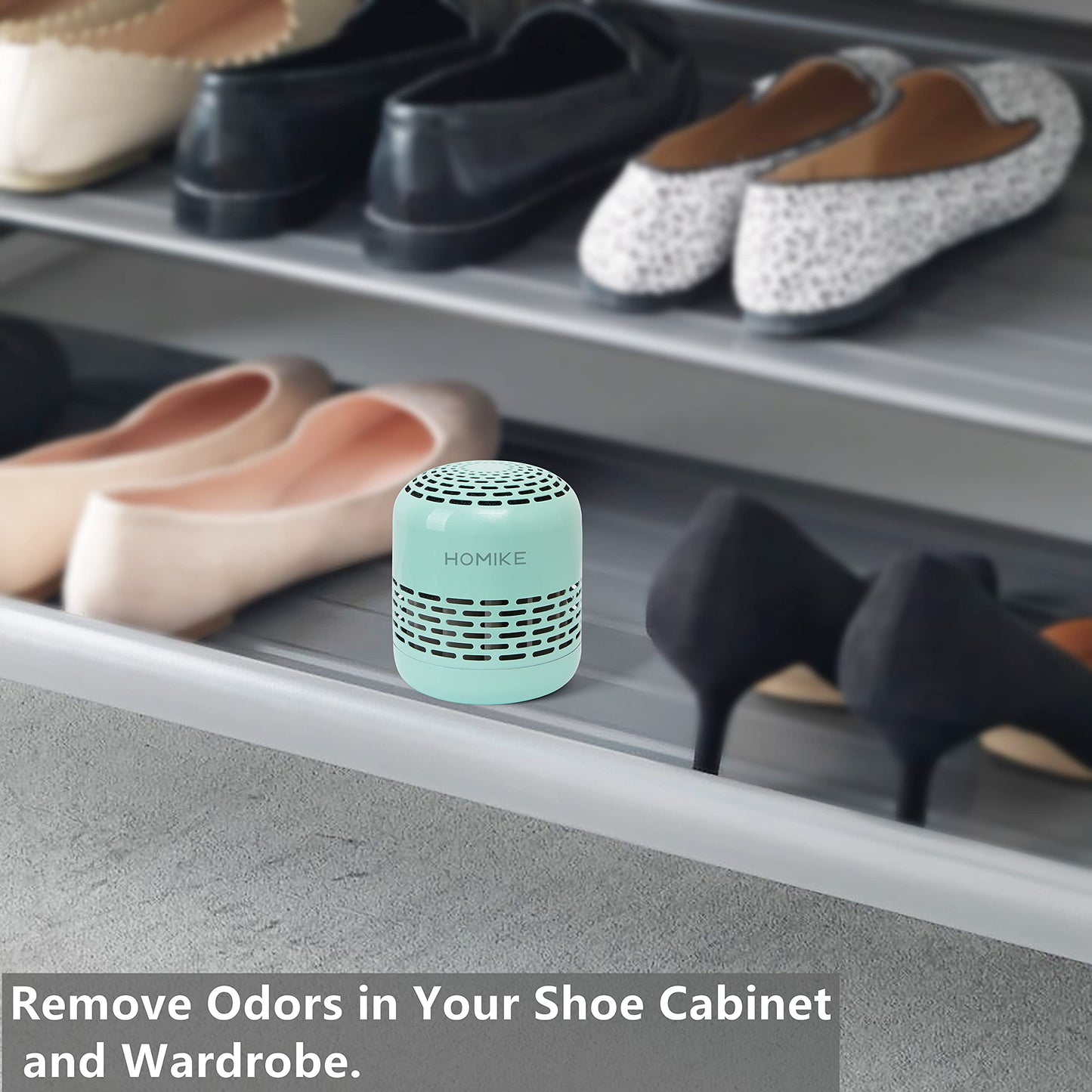 HOMIKE Refrigerator Deodorizer, Odor Eliminator,Last up to 10 Years for Car,Closet,Shoes Cabinet,Fridge and Freezer,Outperforms Baking Soda and Activated Carbon (Green)