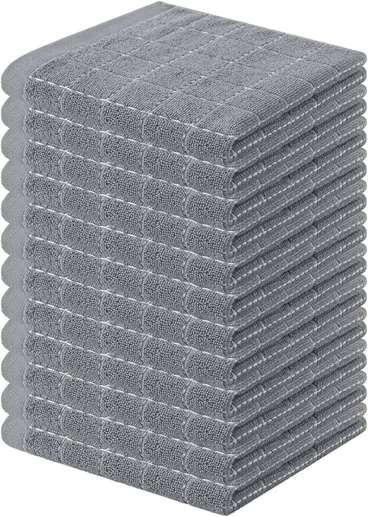 Homaxy 100% Cotton Terry Kitchen Dish Cloths, Ultra Soft and Absorbent Dish