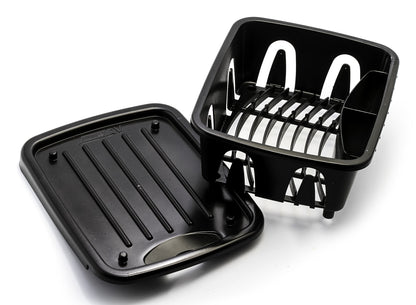 Camco Mini Dish Drainer and Tray - Fits RV Sinks and Small Counter Spaces - Durable Heavy-Duty Construction - Black (43512)