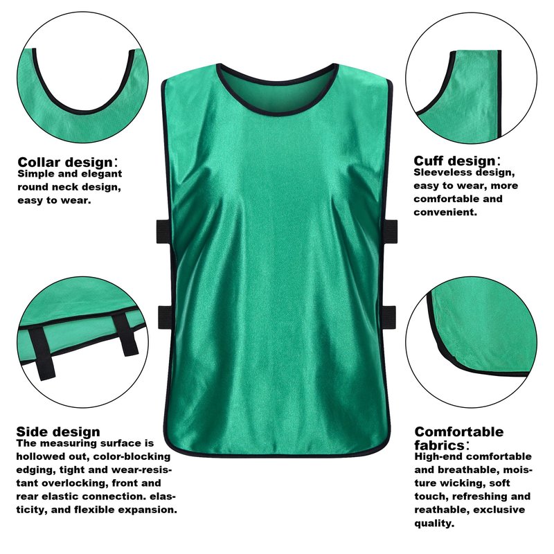RE-HUO 6 Pack Scrimmage Vests/Sport Basketball Pinnies/Soccer Bibs for Kid and Adult