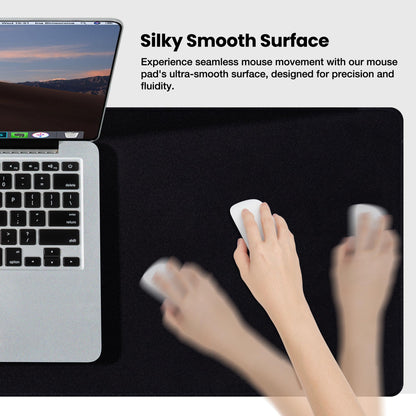 ALOANES Large Gaming Mouse Pad with Non-Slip Rubber Base,Stitched Edge,Desk mat for Laptop,Computer & PC, Wristing Pad for Gamer,Office & Home,Classic Black XL 11.81''x31.50''x0.12''