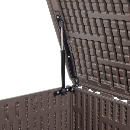 Amazon Basics Outdoor Patio Storage Box 150 Gallon Deck Box, Waterproof and Weather-resistant, Furniture Cushions Garden Tools, Brown