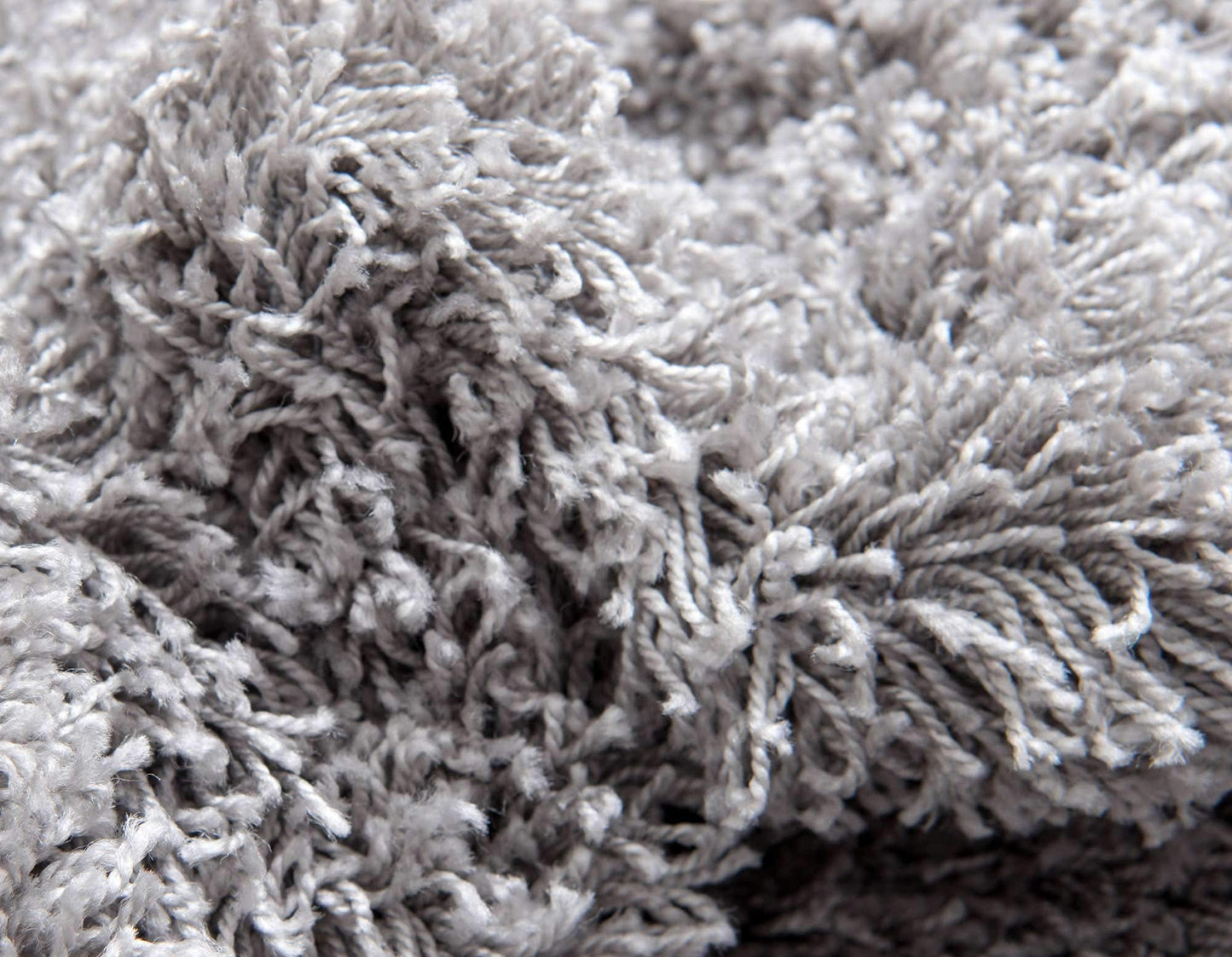 Unique Loom Solid Shag Collection Area Rug (6' 1" x 9' Rectangle, Cloud Gray)