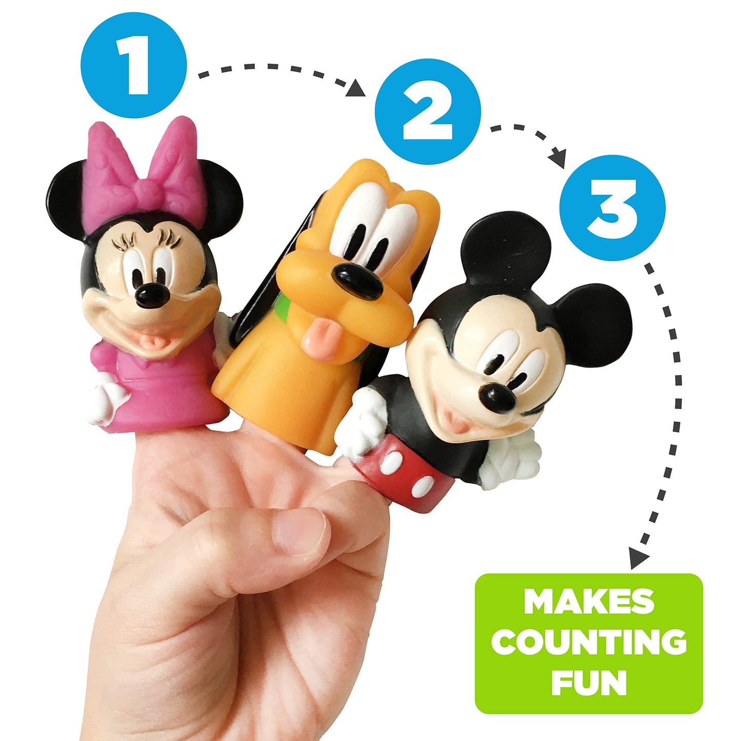 Disney Mickey & Friends 10-Piece Finger Puppet Set - Party Favors, Educational Story Time, Floating Pool & Beach Toys