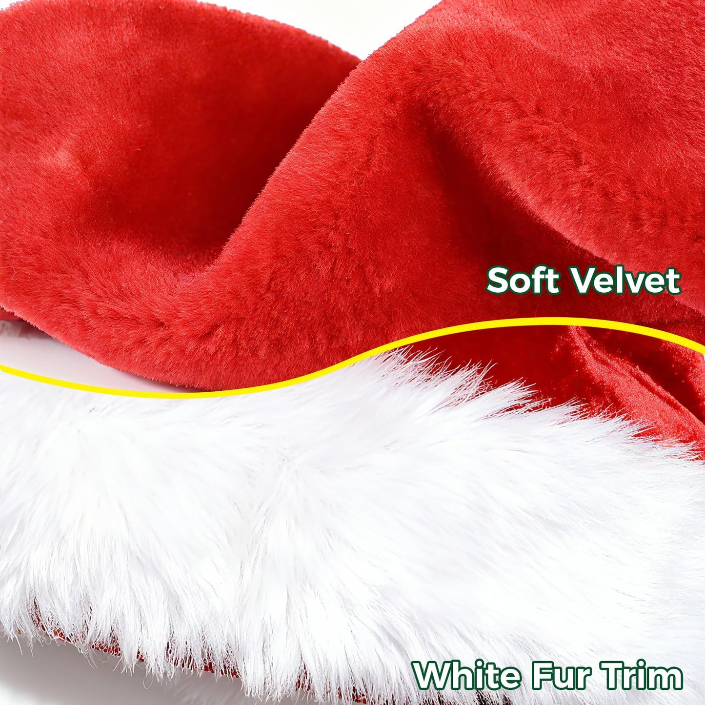 Iioscre Santa Hat Adult Christmas Hats - Santa Claus Hat for Women Men - Xmas Holiday Party