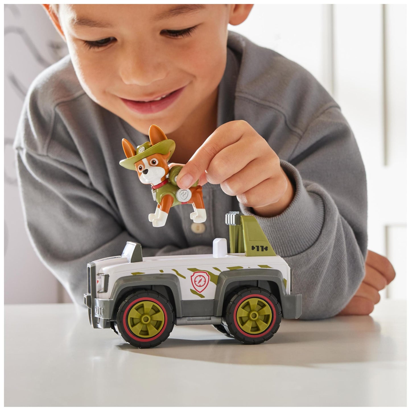 Paw Patrol, Tracker’s Jungle Cruiser, Toy Truck with Collectible Action Figure, Sustainably Minded Kids’ Toys for Boys & Girls Aged 3 and Up