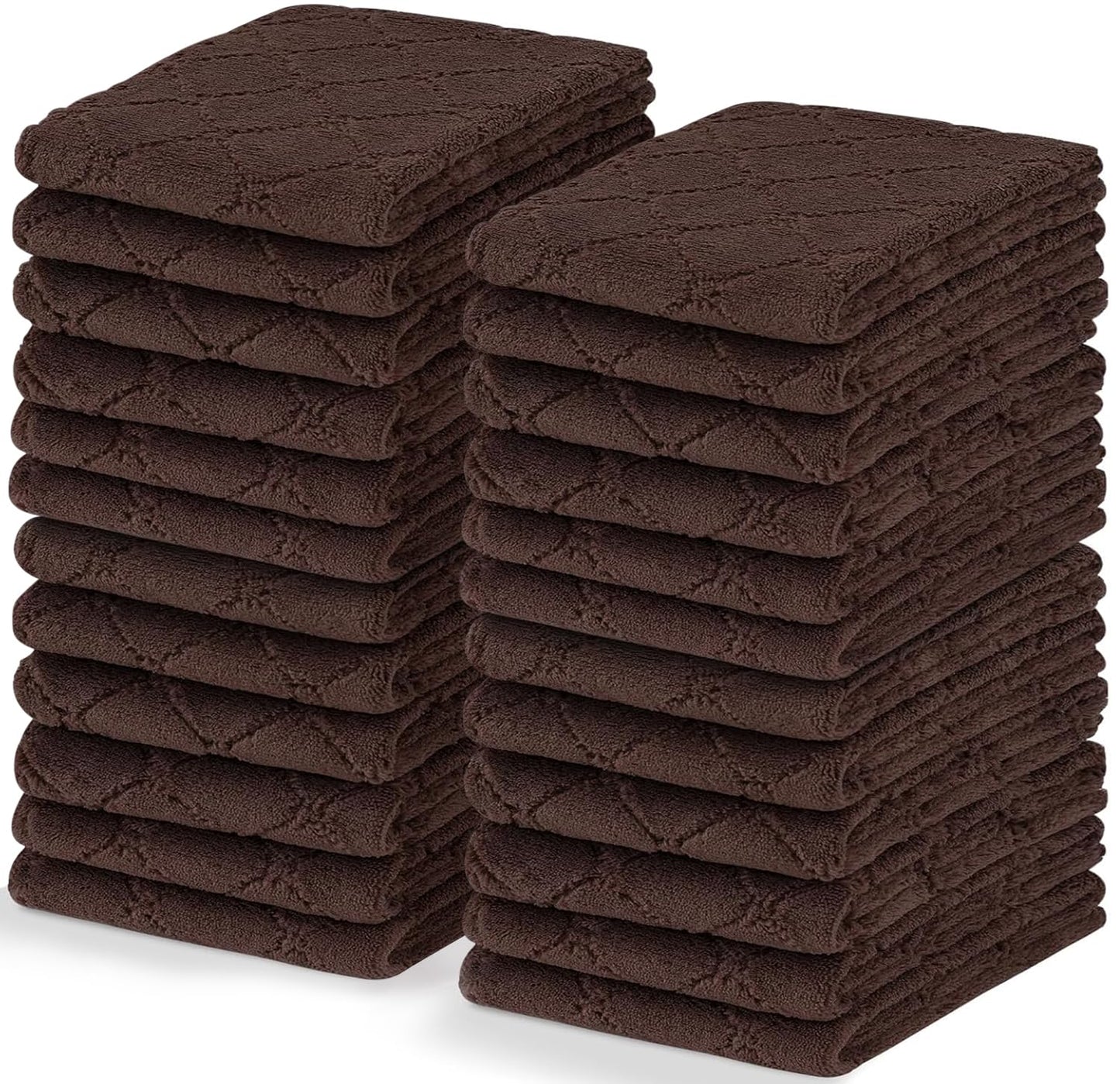 Homaxy 12 Pack Kitchen Dish Cloths (10 x 10 Inches, Grey), Super Soft and Absorbent Coral Velvet Dish Towels, Nonstick Oil Fast Drying Microfiber Cleaning Cloth, No Lint Household Dishcloths