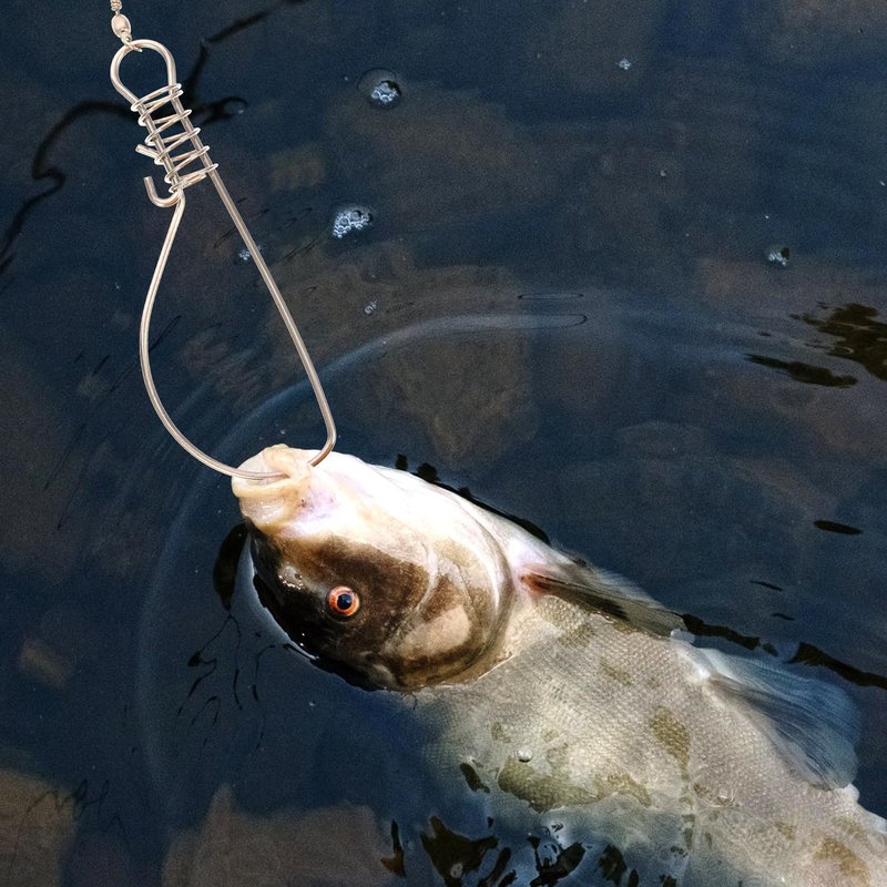 BESPORTBLE 10Pcs Fishing Stringer: Fish Lock Knot, Stainless Steel Fish Stringer Clip, Heavy Duty Wire Rope Lock Cable for Outdoor Fishing