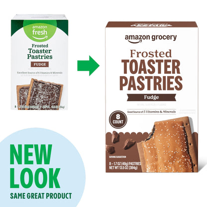 Amazon Grocery, Frosted Toaster Pastries, Fudge, 13.5 ounce, 8 Ct (Previously Amazon Fresh, Packaging May Vary)