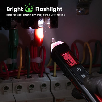 KAIWEETS Voltage Tester/Non-Contact Voltage Tester with Signal Percentage, Dual Range AC 12V/70V-1000V, Live/Null Wire Tester, Electrical Tester with LCD Display, Buzzer Alarm, Wire Breakpoint Finder