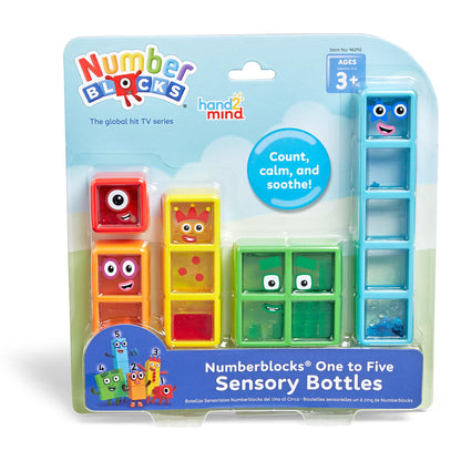hand2mind Numberblocks One to Five Sensory Bottles, Numbers for Toddlers, Counting Toys, Calming Sensory Fidget Toys, Calm Down Corner Supplies, Social Emotional Learning, Birthday Gifts for Kids