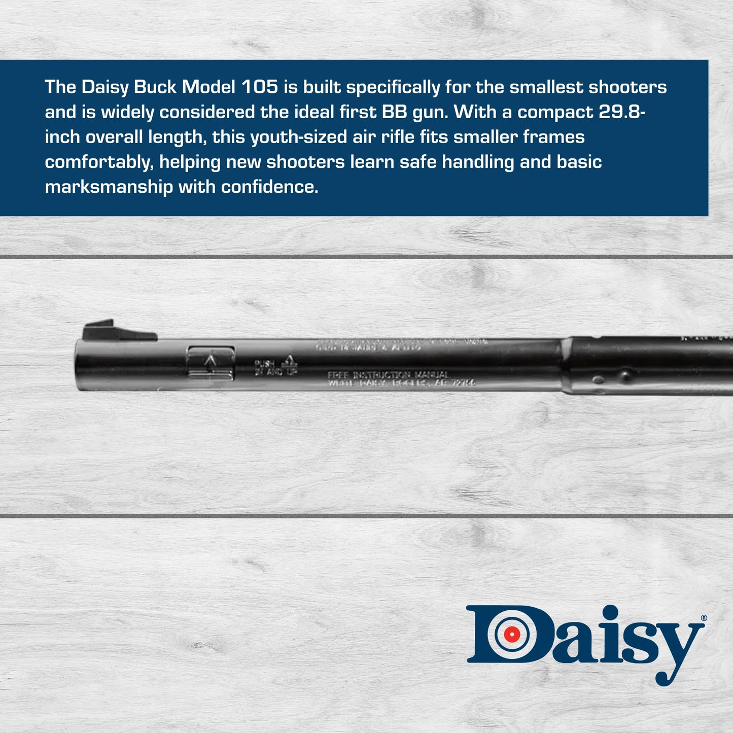 Daisy Youth Model 105 Buck Lever-Action BB Air Rifle - .177 Caliber - 350 FPS - Brown and Black