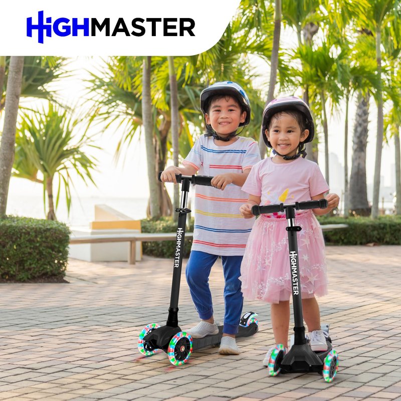 Highmaster 3-Wheel Toddler Scooter for Boys – Light-Up Wheels, Safe Ride for Ages 2+ – Holds Up to 165 lbs (Purple)