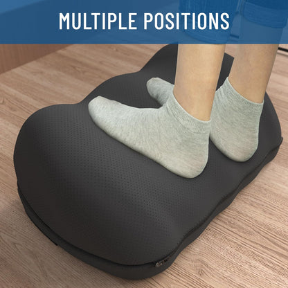 Everlasting Comfort Adjustable Cloud Foot Rest for Under Desk at Work with Pressure Point Nodes - Ergonomic Memory Foam Office Foot Stool & Desk Footrest for Gaming & Home Office