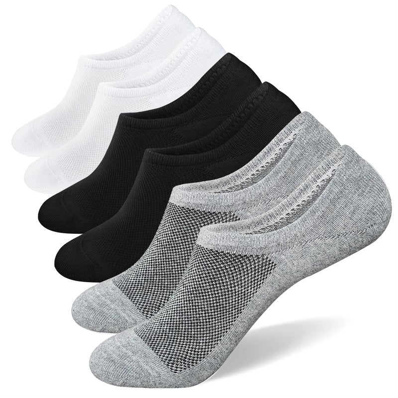 SIXDAYSOX No Show Socks Men 6 pack Low Cut Invisible Ondo Non Slip Socks for Loafer Flats Sneakers 9-11