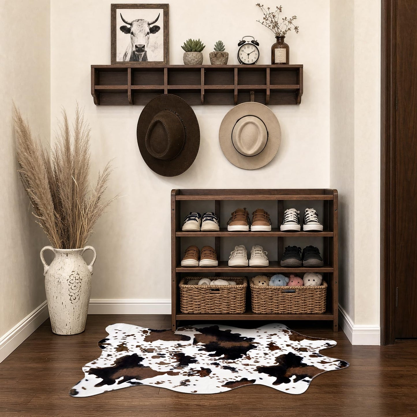 MACEVIA Cowhide Rug Cute Cow Print Rugs Western Decor for Living Room Bedroom Faux Animal Area Carpet Non-Slip 43.3" L x 29.5" W(3.6ft x 2.4ft)