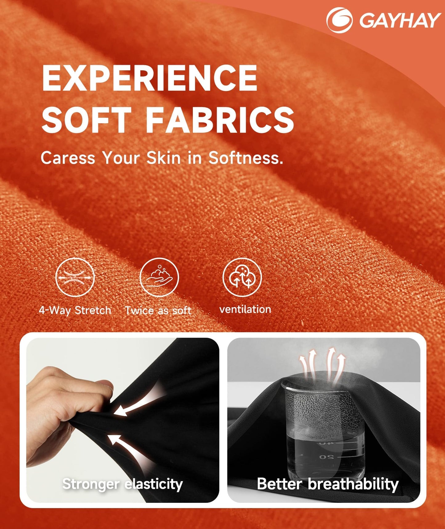 GAYHAY Biker Shorts Women with Pockets - 3"/5"/8" High Waisted Soft Tummy Control Workout Shorts for Yoga Fluorescent Orange