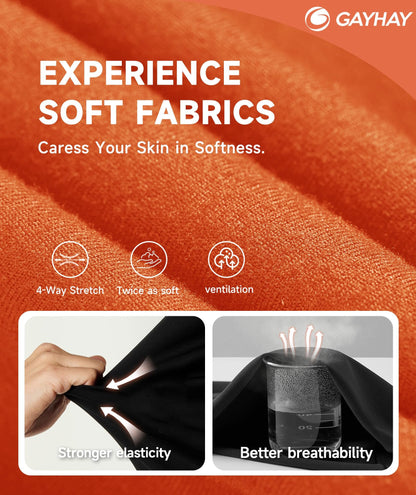 GAYHAY Biker Shorts Women with Pockets - 3"/5"/8" High Waisted Soft Tummy Control Workout Shorts for Yoga Fluorescent Orange