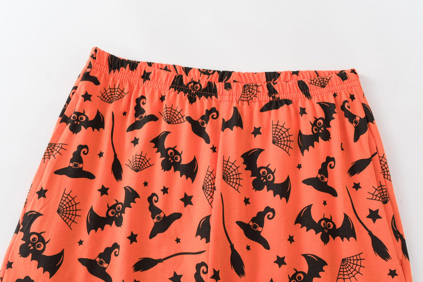 UNICABBIT21 Pajamas for Girls Cute Black Witch Halloween Pants and Short Sleeve Tee Big Kids Sleepwear Set Size 10