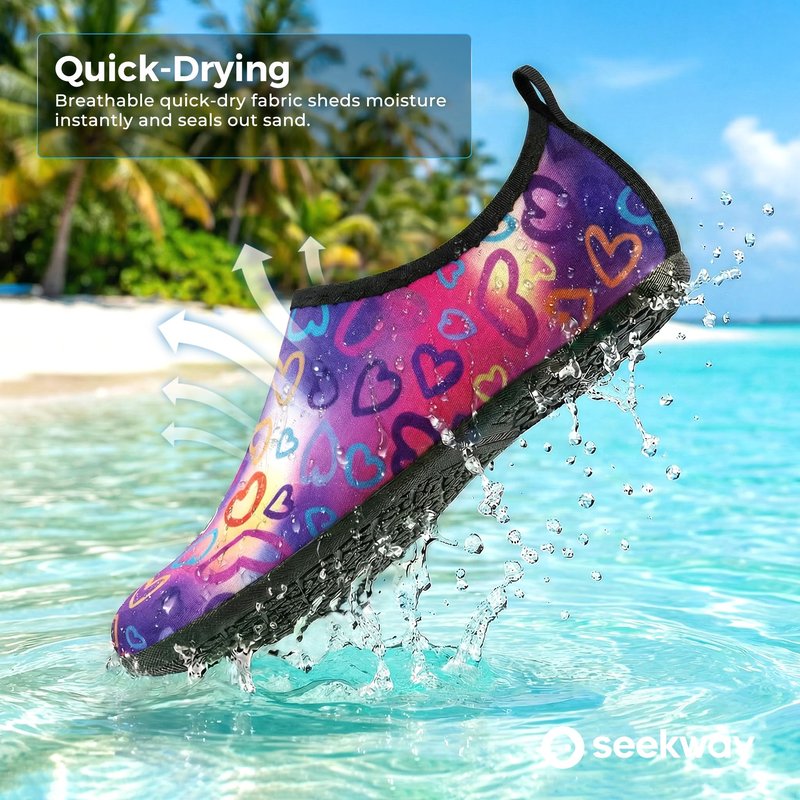 SEEKWAY Water Shoes Women Men Adult Quick-Dry Aqua Socks Barefoot Non Slip for Beach Swim River Pool Lake surf Black SK002(U)
