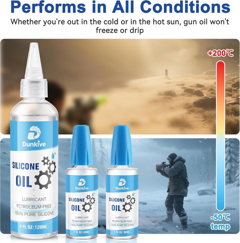 Airsoft Oil - Pure Silicone Lubricant with Needle Oiler | 6 oz Chamber Lube for Airgun Maintenance