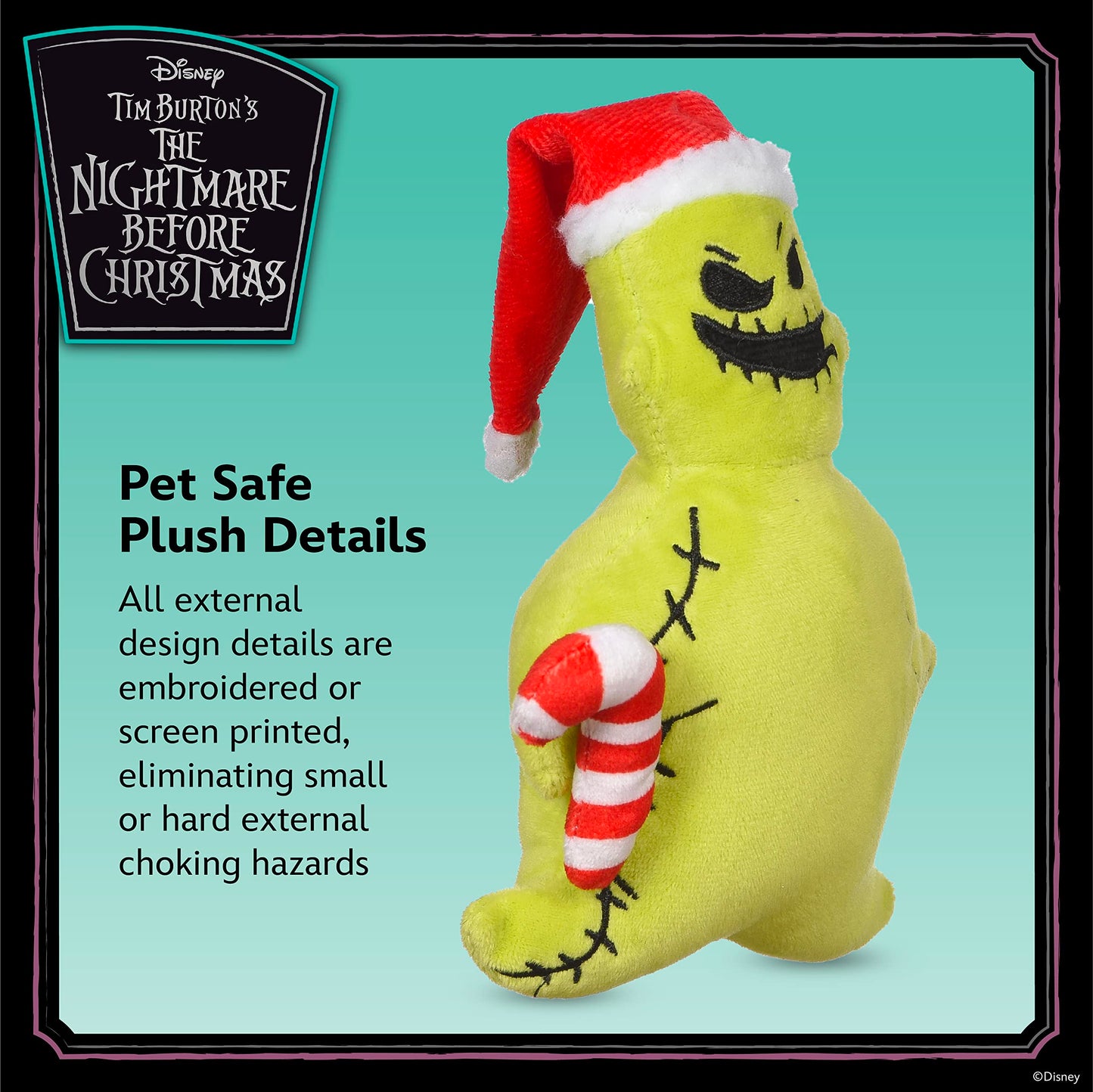 Disney for Pets Tim Burton’s Nightmare Before Christmas 6” Holiday Oogie Boogie with Santa Hat Toy for Dogs | Nightmare Before Christmas Movie Toys for All Dogs (FF24558)