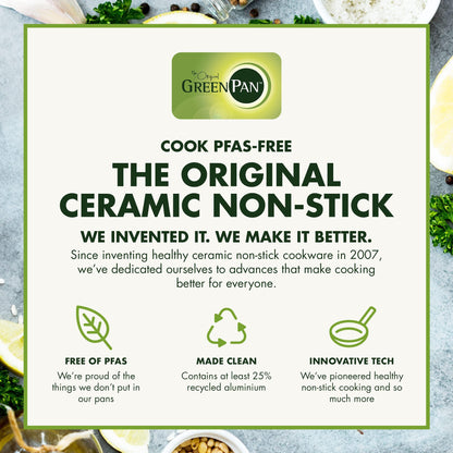 GreenPan Valencia Pro Hard Anodized Healthy Ceramic Nonstick 8" Frying Pan Skillet, PFAS-Free Cookware, Stainless Steel Handle, Induction Suitable, Dishwasher Safe, Oven Safe, Gray