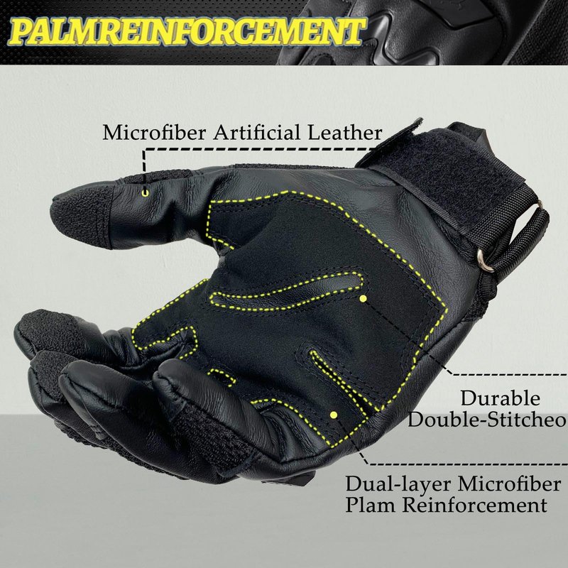 Nswern Tactical Gloves for Men Touchscreen Motorcycle Gloves with Hard Shell Leather Palm Padding for Outdoor Sports Motorcycle Cycling Tactical Airsoft Paintball Hunting Hiking Camping Climbing