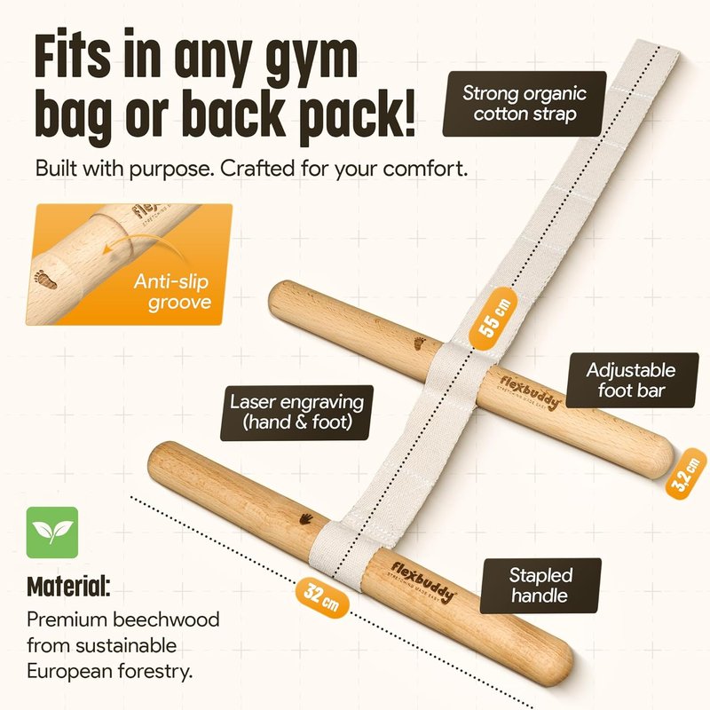 FlexBuddy® Stretching Tool - 2-in-1 Flexibility Trainer for Pain Relief | Compact Mobility Aid for Home & Gym