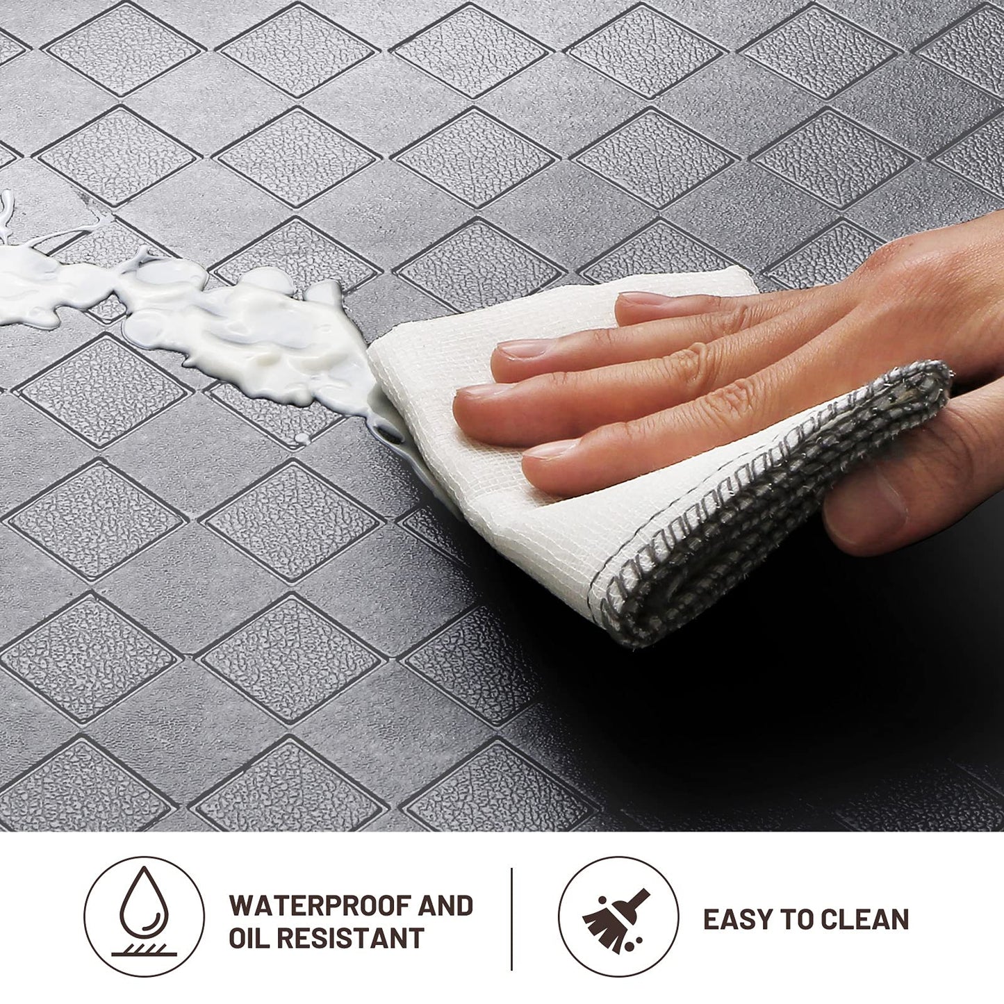 HappyTrends Kitchen Mat Cushioned Anti-Fatigue Kitchen Rug,17.3"x39",Thick Waterproof Non-Slip Kitchen Mats and Rugs Heavy Duty Ergonomic Comfort Rug for Kitchen,Floor,Office,Sink,Laundry,Gray