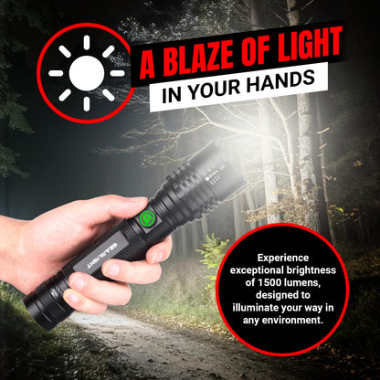 GearLight S2000 LED Rechargeable Flashlight High Lumens - Super Bright, Powerful, Mid-Size Tactical Flashlight for Outdoor Activity & Emergency Use