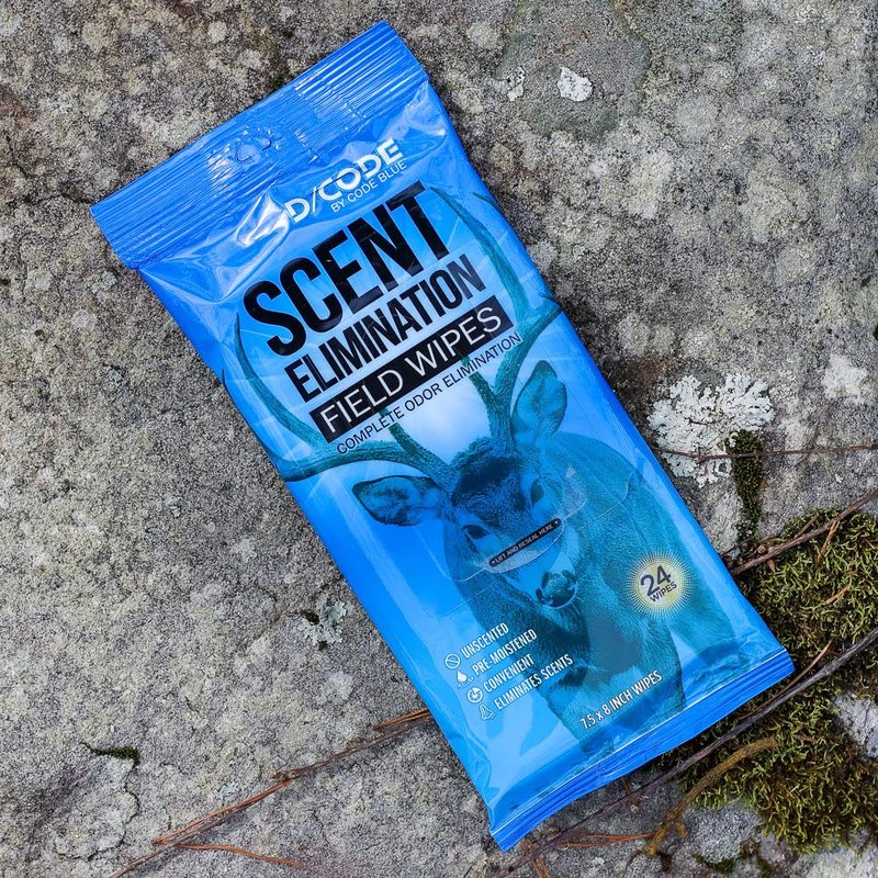 Code Blue Scent Elimination Wipes - Unscented, 24 Count Pack for Odor Control