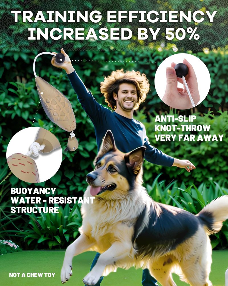 gardmate Dog Bumper for Water Retrieving - Bionic Dove Dog Training Dummy with Floating and Tear - Hunting Dog Toy - Durable Bite-Resistant Toy for Hound Training(Dove)