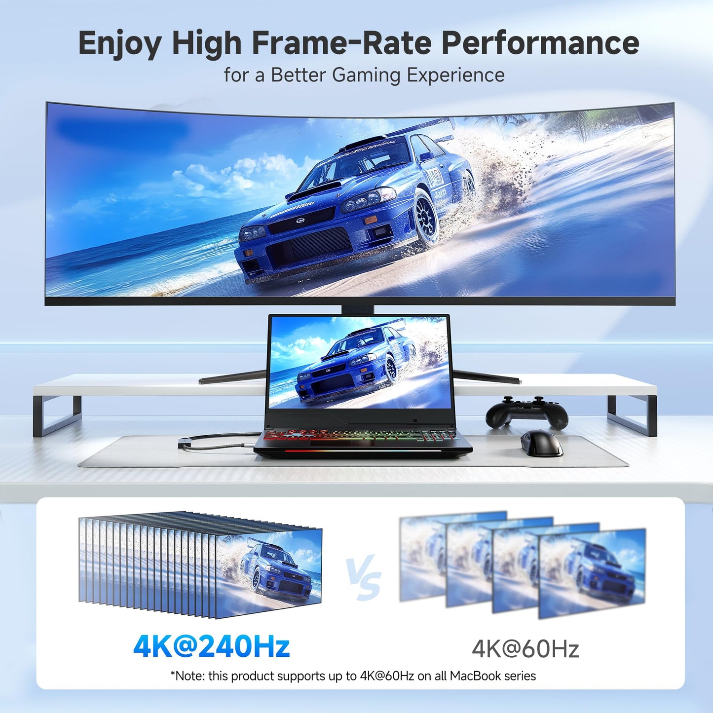 Cable Matters 48Gbps USB C to HDMI 2.1 Adapter, Supports 8K 60Hz / 4K 240Hz HDR, Thunderbolt 4 to HDMI2.1, HDMI 2.1 to USB C Adapter, Compatible with Thunderbolt 5 - Max Resolution on Mac is 4K@60Hz
