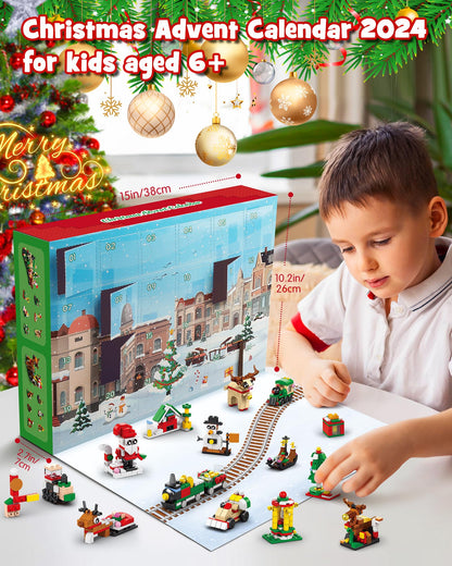 D-FantiX Christmas Advent Calendar 2025 for Kids, 24 In 4 Building Blocks Toy Sets, 24 Days Christmas Countdown Calendar, Xmas Gift for 6-12 Years Old Boys Girls Teen, Christmas Stocking Stuffers Kids