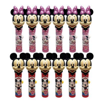 Pop Ups! Minnie & Mickey Mouse Lollipop Holder - 12 Lollipops with Cases - Individually Wrapped Candy Party Favors - Mickey Mouse Candy - Bulk Set of 12