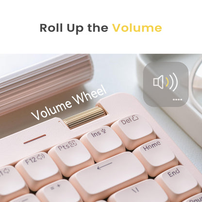 Flow Lite 100 Keys Low Profile Mechanical Keyboard, Swappable Rechargeable Wireless Keyboard with 2.4G Receiver, Bluetooth and Wired Connection for Windows, Mac/Specter Linear Switches (Flamingo)