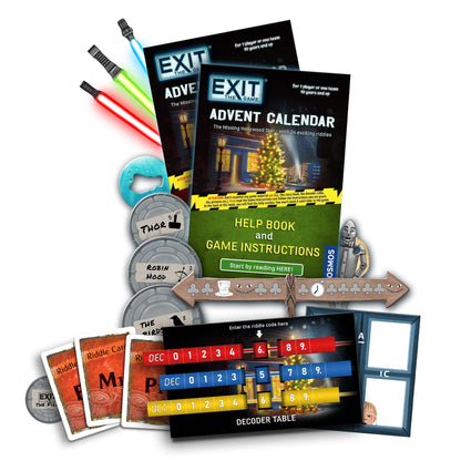 Thames & Kosmos EXIT: Advent Calendar - The Missing Hollywood Star, Escape Room Card Game, Family Games for Game Night, Holiday Season Games for Adults and Kids, for 1+ Players, Age 10+