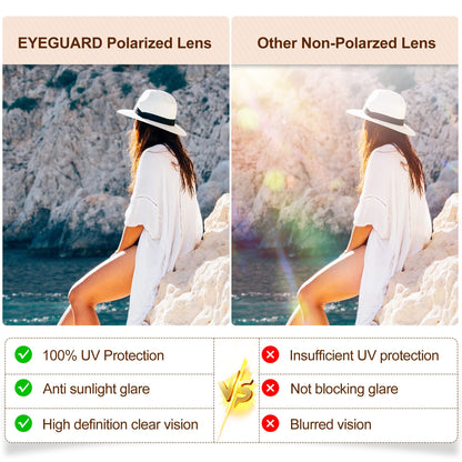 EYEGUARD Polarized Sunglasses for Women Retro Vintage Driving Sun glasses UV400 Protection