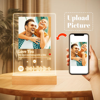 Custom Spotify Plaque, Custom Acrylic Song Plaque Picture Frames, Personalized Photo Frame, Personalized Anniversary Birthday Valentines Day Gifts for Her Him Women Men Girlfriend Boyfriend Couple