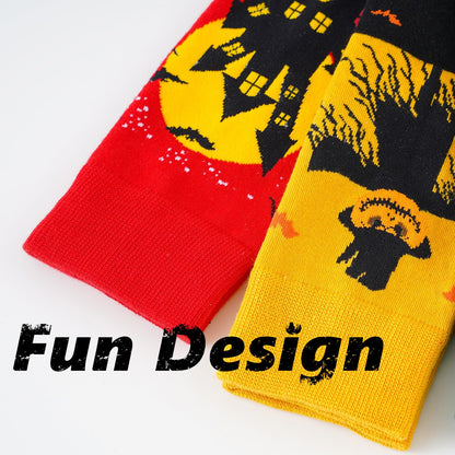 Halloween Socks Men Pumpkin Socks Crazy Funny Dress Colorful Novelty Cute Sock Halloween Gifts for Men Boys