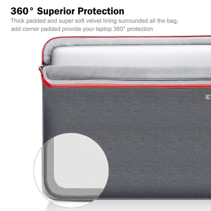 Voova 360°Protective Laptop Sleeve Case 15.6 inch, Waterproof Slim Computer Cover Bag with Handle Compatible with MacBook Pro 16, 15.6”-16” HP Acer Lenovo Asus Dell Laptop, Grey