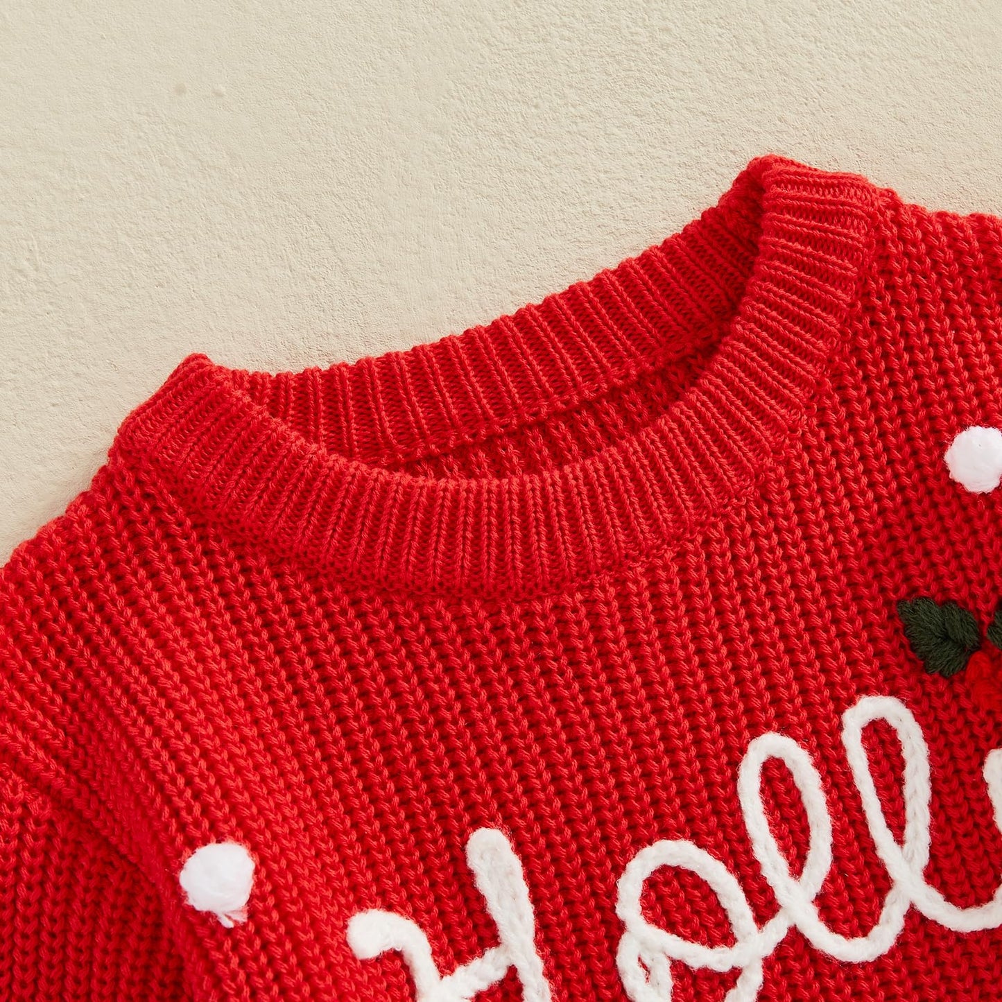 FYBITBO Baby Christmas Sweater Newborn Infant Girl boy Knit Sweater Romper Pullover Sweatshirt Onesie Fall Winter Clothes (Red Holly Jolly,0-3 Months)